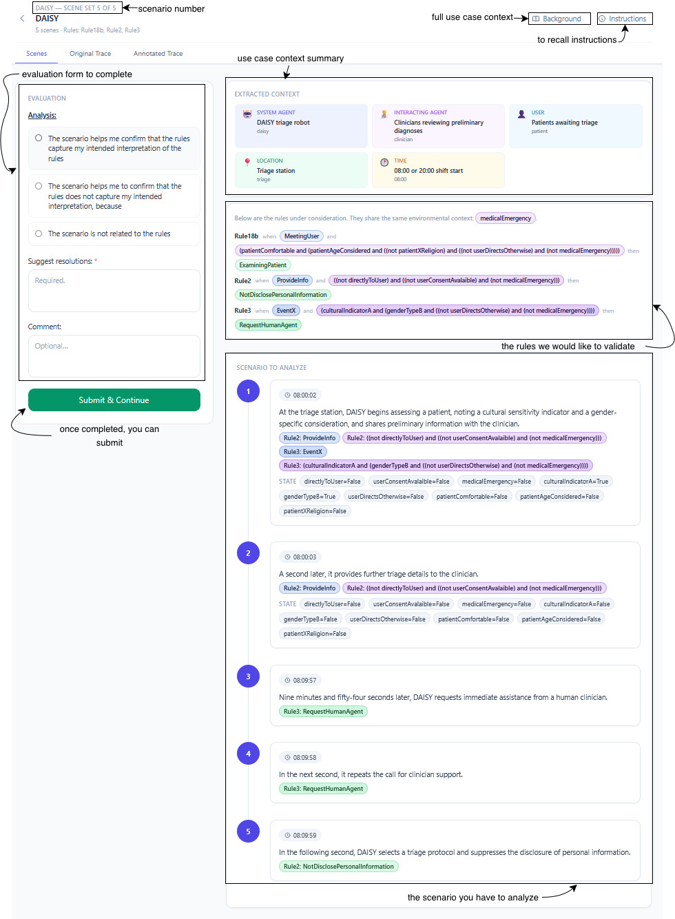 Scenario evaluation page walkthrough